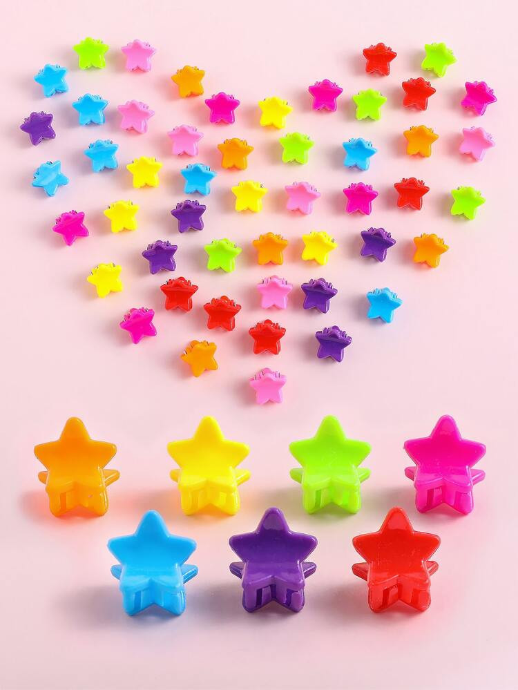 50pcs Toddler Girls Random Color Star Design Hair Claw
       
              
              $2.00... | SHEIN
