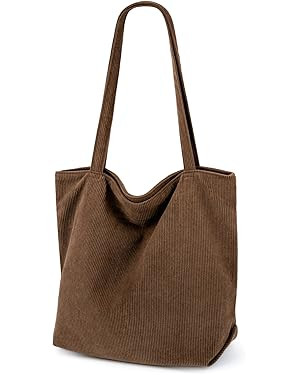 Iioscre Corduroy Tote Bag for Women,Hobo HandBags with Zipper,Large Capacity Casual Shoulder Hand... | Amazon (US)