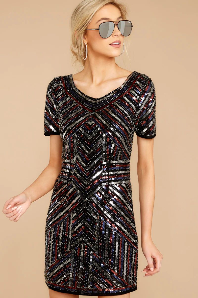 Midwest Shooting Star Black Sequin Dress | Red Dress 