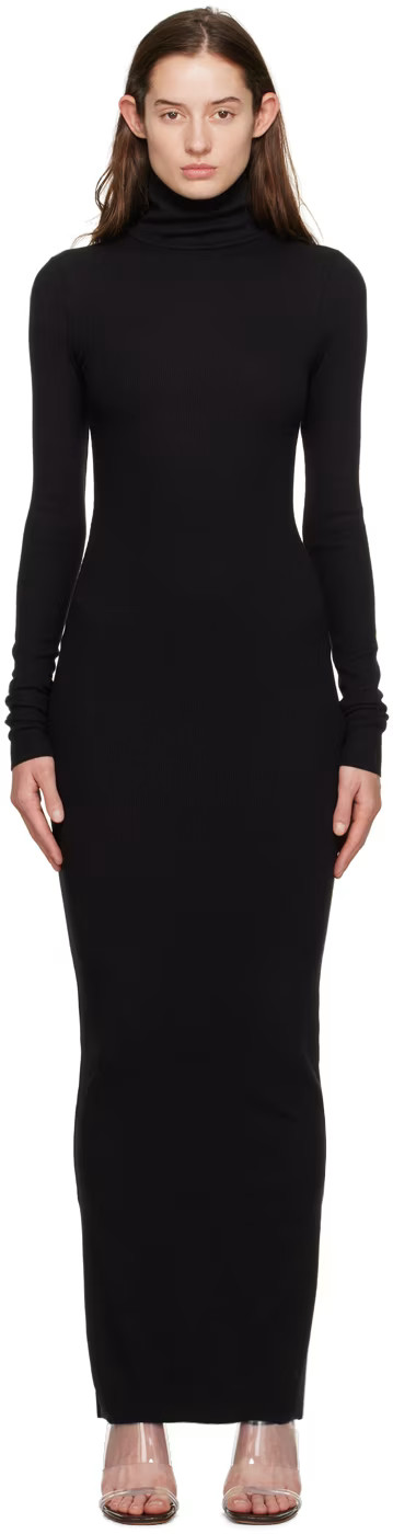 Black Turtleneck Maxi Dress | SSENSE