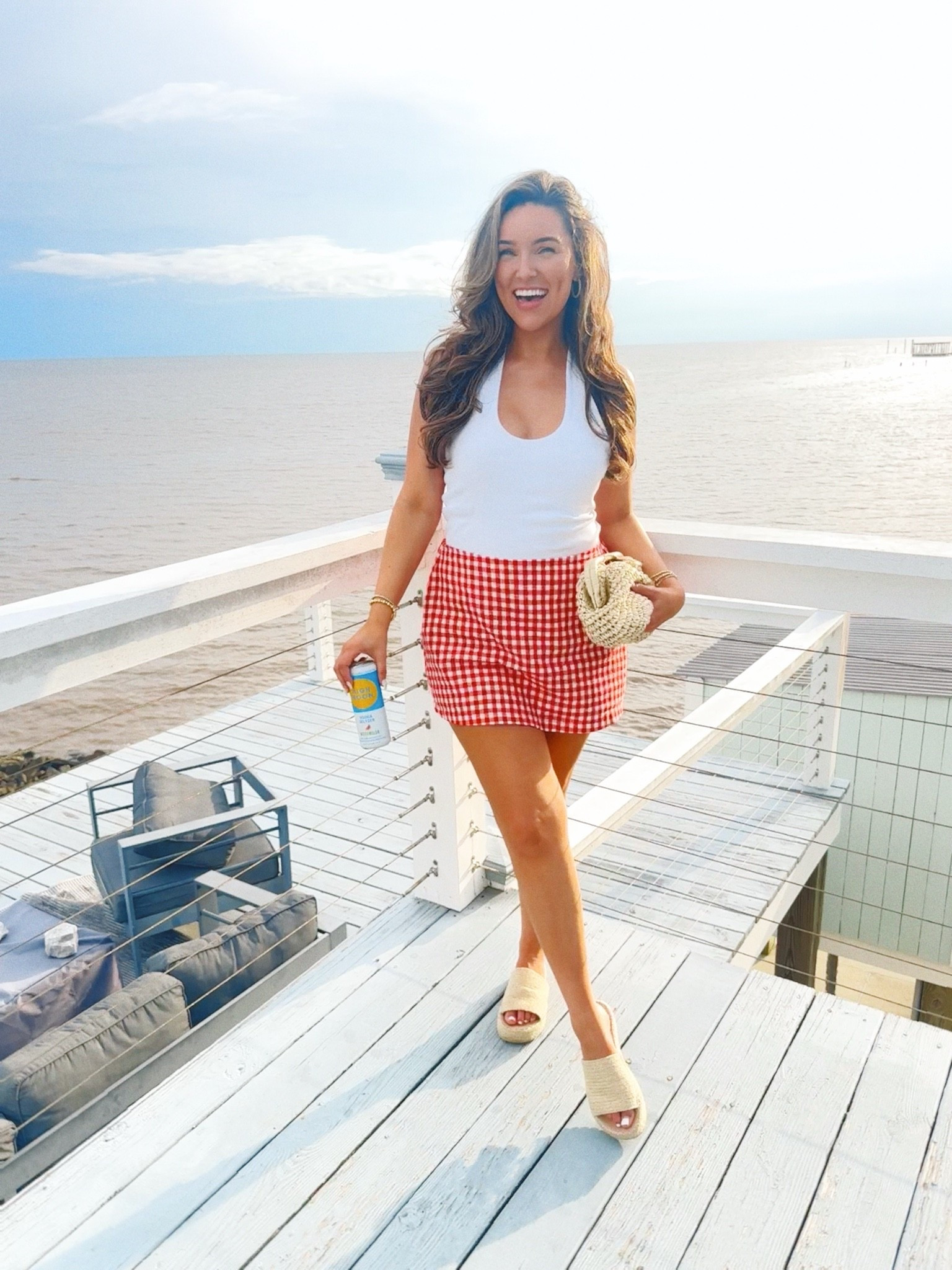 Red gingham skort restocked and ON SALE in time for 4th of July outfit
