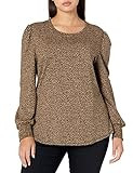 Amazon Essentials Women's Long-Sleeve Crewneck Smocked Cuff T-Shirt | Amazon (US)