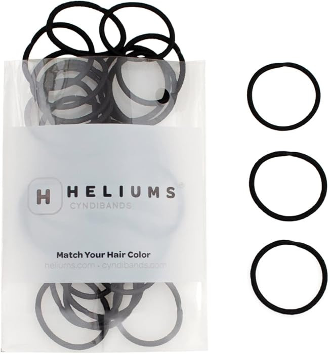 Heliums Small Hair Ties - Black - No Damage Mini 1 Inch Reusable 2mm Elastics for Thin Hair and K... | Amazon (US)