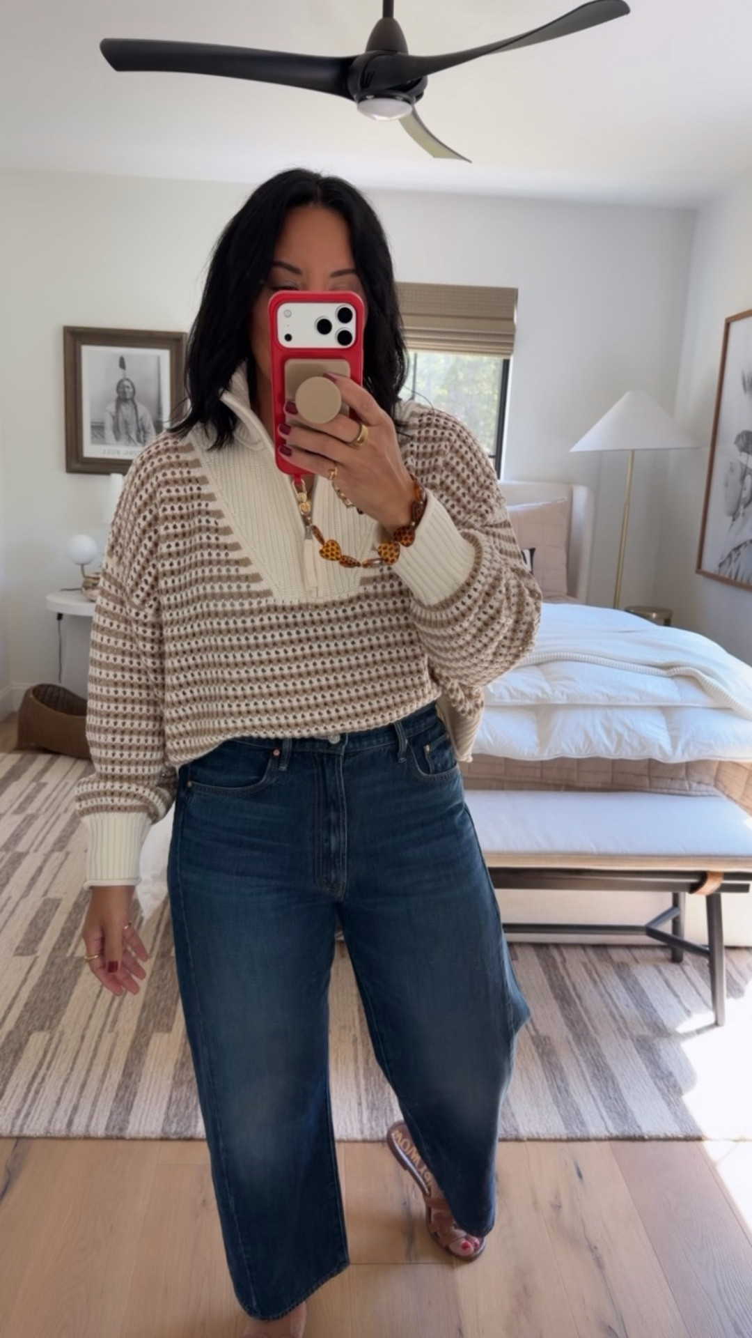 Top size medium, jeans size 30 (I’m a curvy size 8), shoes fit tts (I’m a 9.5/10 and did a 10 in them). 

#LTKootd #LTKWorkwear #LTKOver40