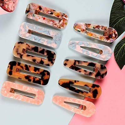 Syeenify 10 Pcs Hair Clips Acrylic Resin Hair Barrettes Fashion Hair Clips for Women Girls Ladies | Amazon (US)