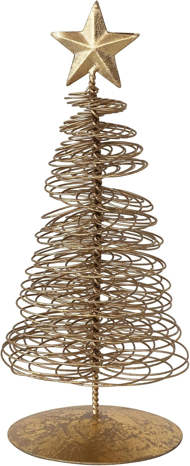 Creative Co-Op Gold Wire Christmas Tree with Star Topper | Amazon (US)