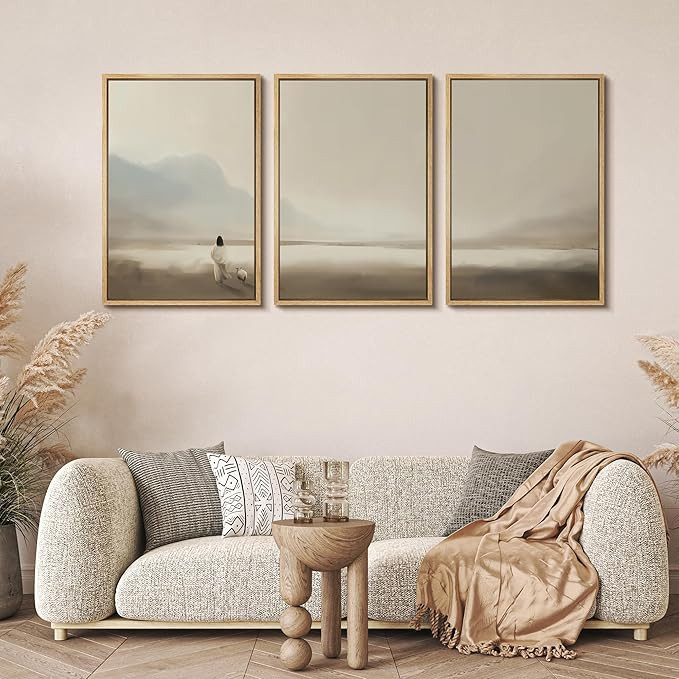 MUDECOR Framed Wall Art Print Set Serene Coastal Landscape Minimalist Illustrations Modern Art Bo... | Amazon (US)