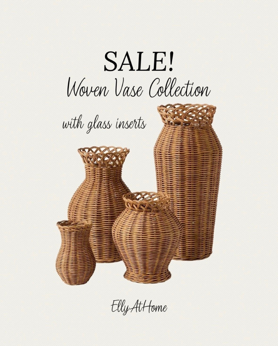 Beautiful coastal woven rattan vase collection in a variety of sizes on sale! Available in sepia and natural. Serena & Lily. Gift idea🎁

#LTKHome #LTKFindsUnder50 #LTKSaleAlert