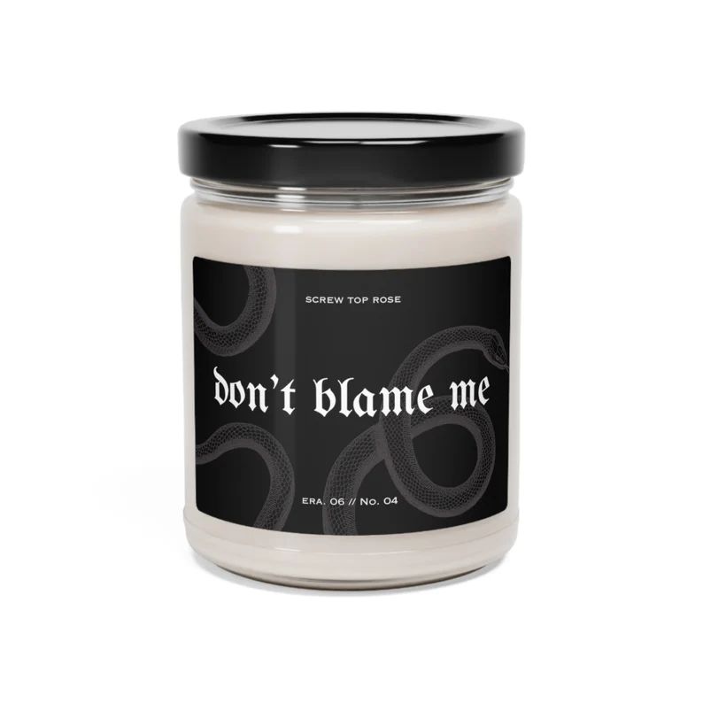 Don't Blame Me Candle, Rep Era Aesthetic, Reputation Candle, Rep Snake, Taylor Lyrics, Swift Cand... | Etsy (US)