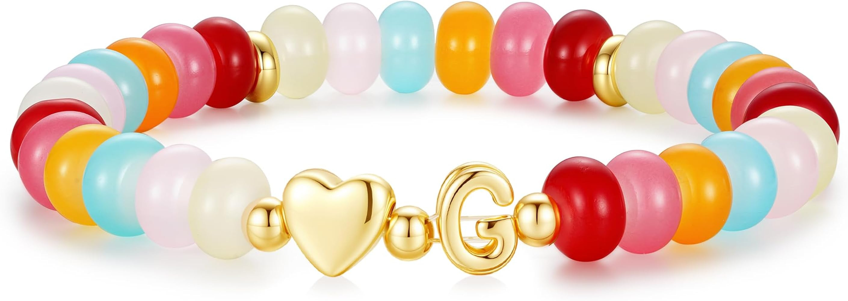 M MOOHAM Colorful Beaded Initial Bracelet for Women - Dainty Beaded Bracelets for Women Trendy Ch... | Amazon (US)