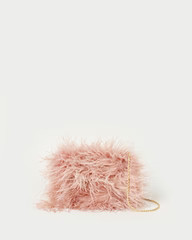 Zahara Blush Mini Feather Pouch | Loeffler Randall