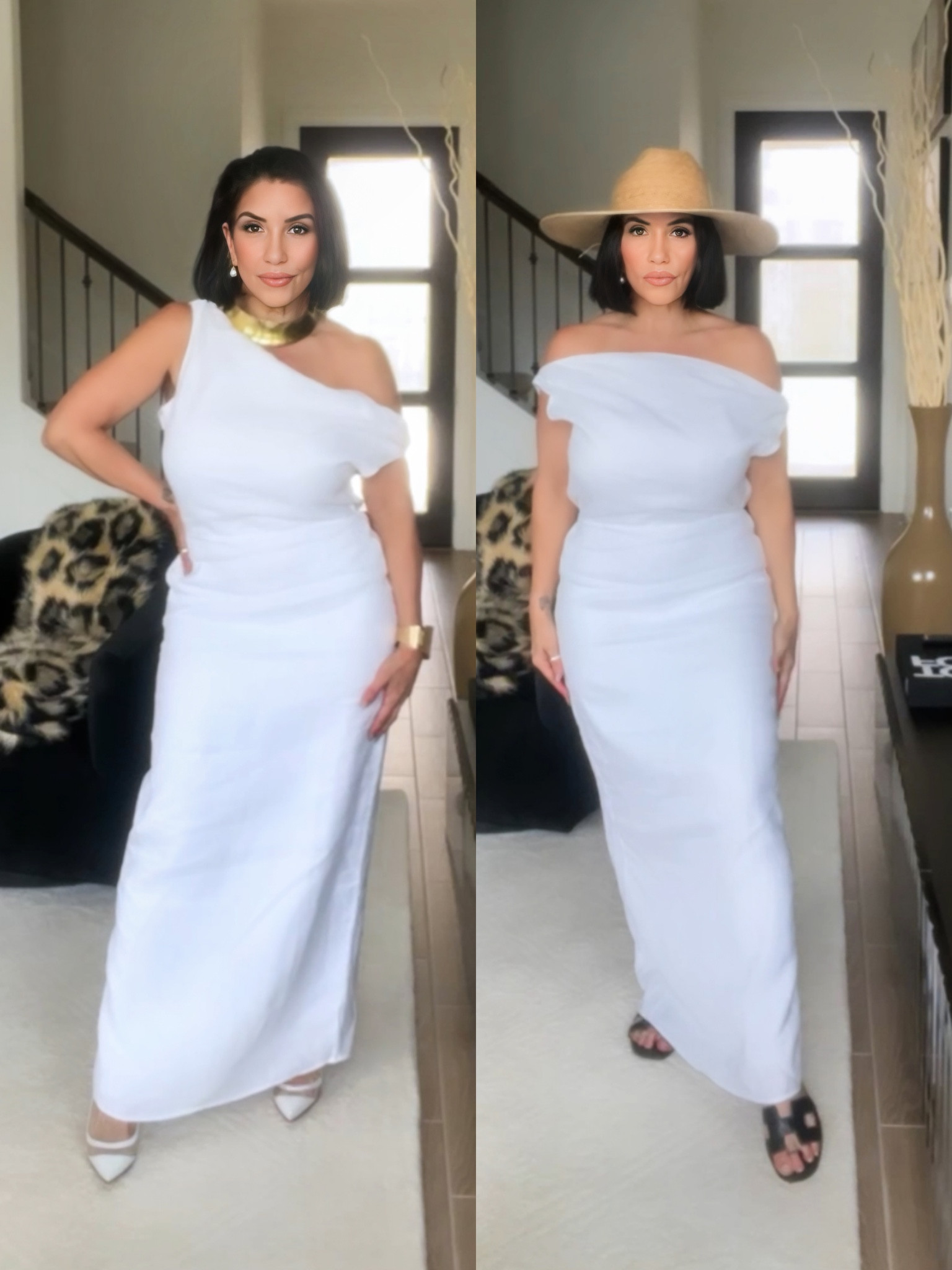 CASS WHITE LINEN ASYM MIDI DRESS curated on LTK