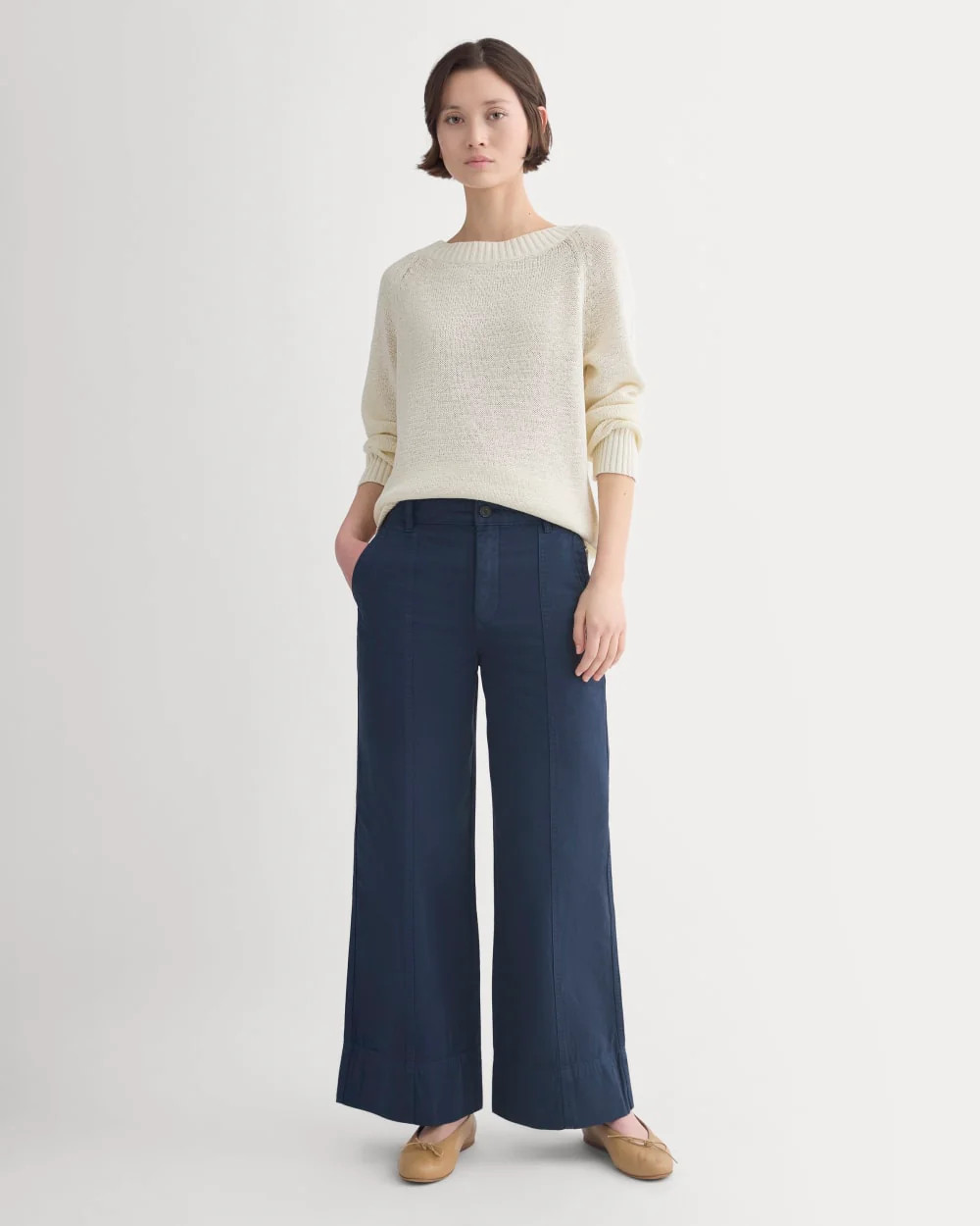 Seamed Wide-Leg Pant | Agave Green | Everlane