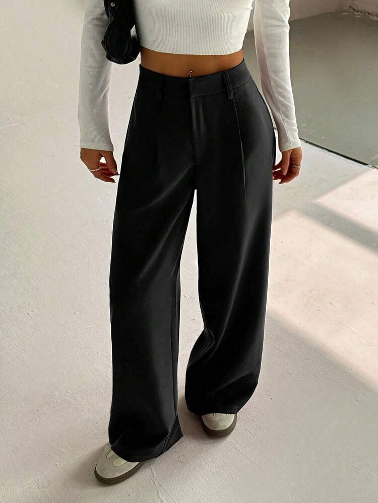 FavEase Women's High-End Elegant Slimming Casual Wide Leg Pants Fall Cloth For Women | SHEIN