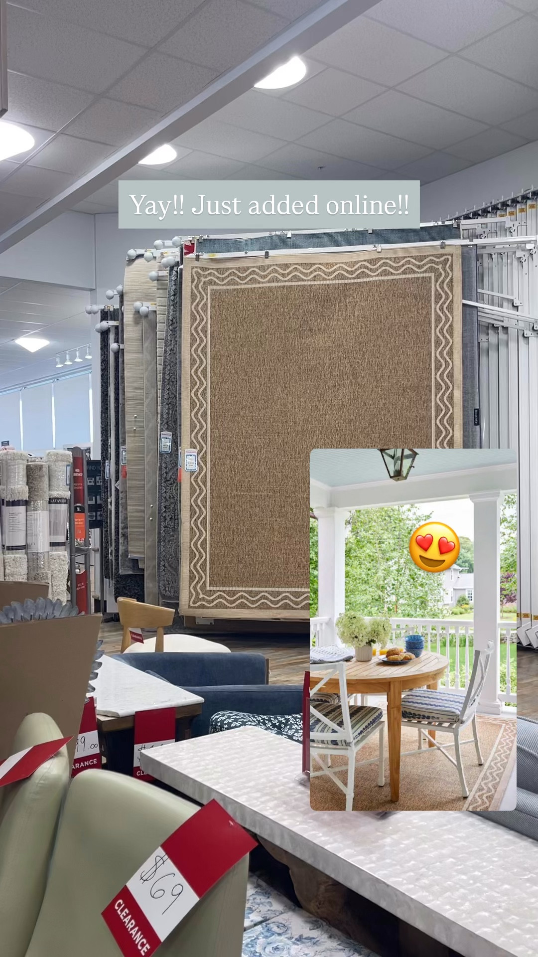 Just posted in my HomeGoods reel and NOW ITS ONLINE!! 🙌🏻🏃🏼‍♀️💨 8x10 Erin Gates OUTDOOR ripple rug for under $200!! Love how it grounds a porch, patio or deck!! Will go fast for this large size! ☀️

#LTKHome #LTKSaleAlert