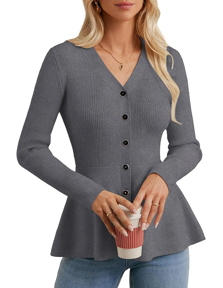 GRACE KARIN Long Sleeve Cardigan Sweaters for Women, Button Up Knit Blazer, Lightweight Business ... | Amazon (US)
