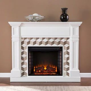Dardon Electric Fireplace with Marble Surround - On Sale - Overstock - 31952408 | Bed Bath & Beyond