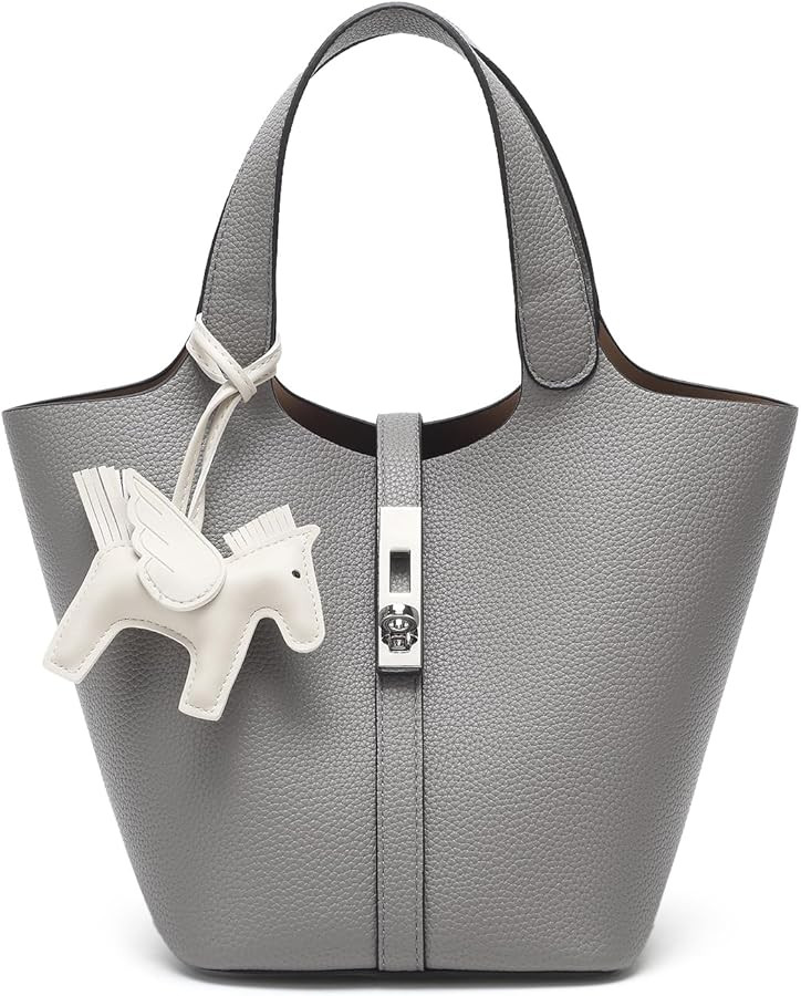 Tote Bag for Women Vegan Leather Bucket Purse for Women Top Handle Handbag Shoulder Bag with Deta... | Amazon (US)