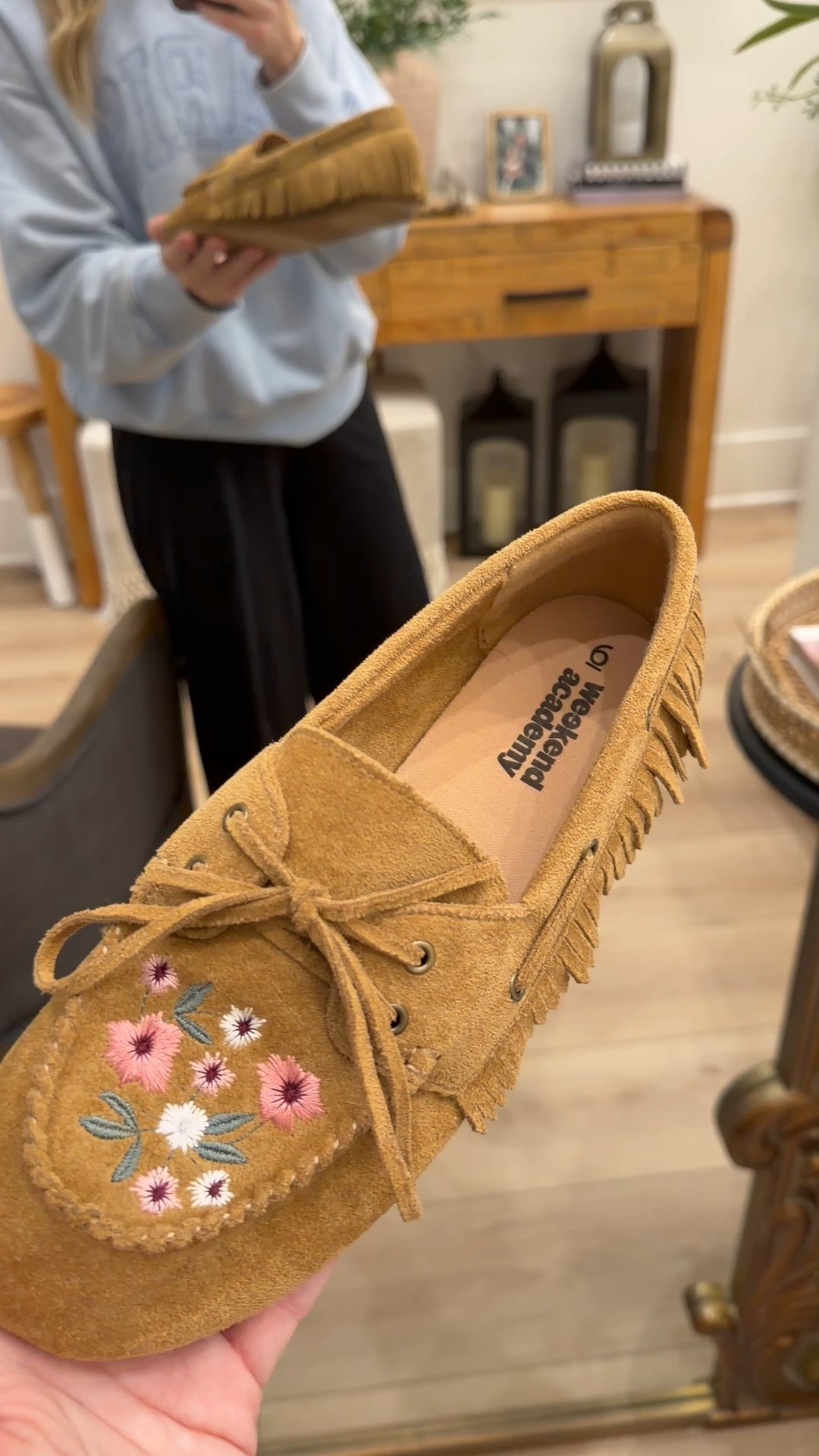 I’m an 8-8.5 in women’s and the big girls 6 fit me perfectly! The moccasins are So comfy. 

#LTKKids