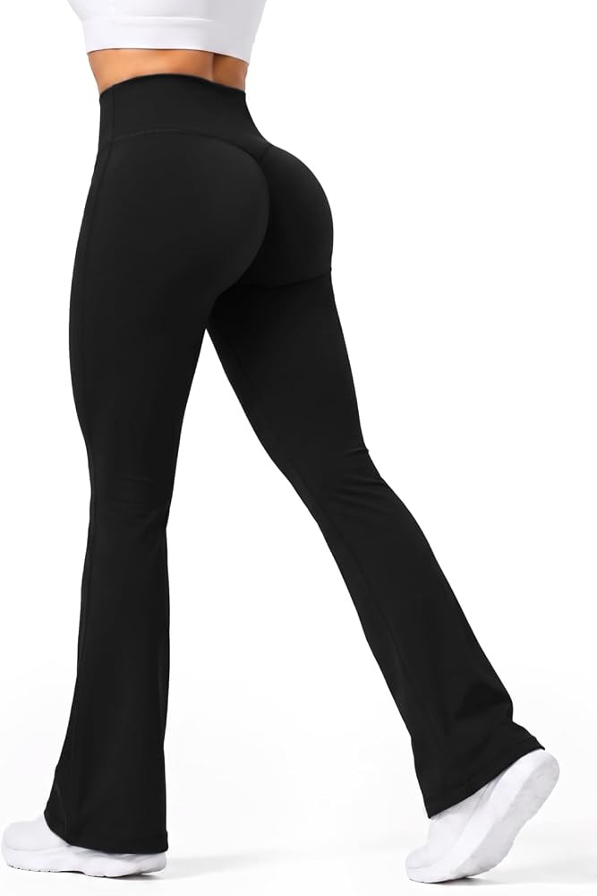 Sunzel Women's No Front Seam Butt Lifting Mini Flare Leggings Yoga Pants | Amazon (US)