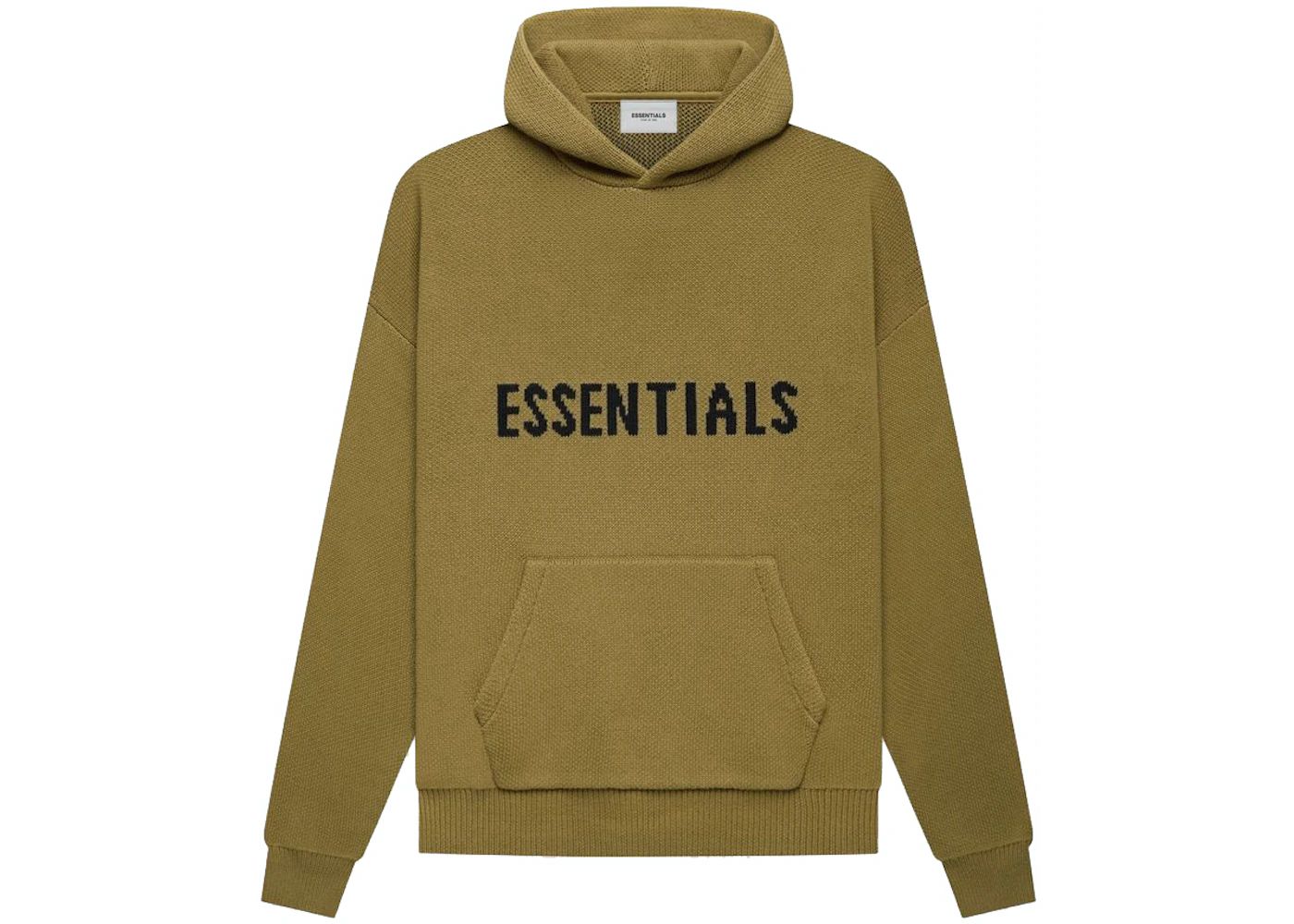 Fear of God Essentials Knit Pullover Hoodie Amber | StockX