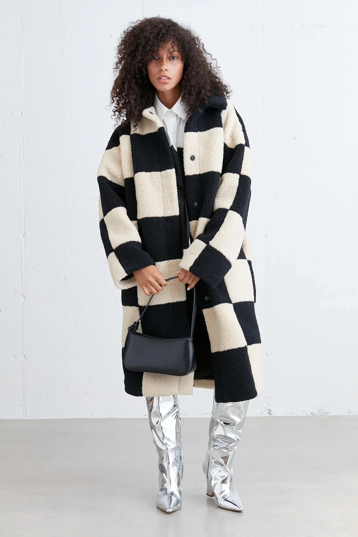 CHECKERED SHERPA COAT | OAK + FORT