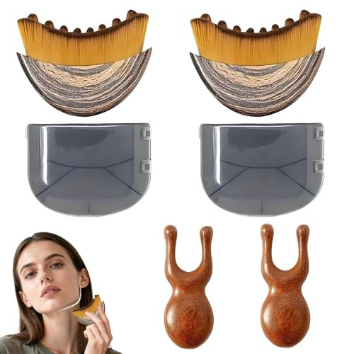 2 Pcs Lymphatic Contour Face Brush,Lymphatic with 2 Small Massagers,Lymphatic Brush for Face for Drainage,Puffiness Reduction & Facial Massage–Ultra-Soft Bristles,Ergonomic Design | Amazon (US)