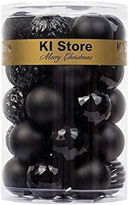 KI Store 34ct Christmas Ball Ornaments 1.57-Inch Small Black Shatterproof Christmas Tree Balls De... | Amazon (US)