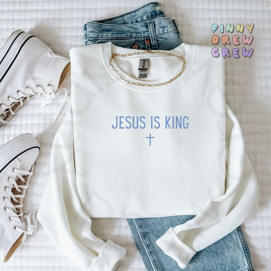 Jesus is King Christian Minimalist Crewneck Sweatshirt - Etsy | Etsy (US)