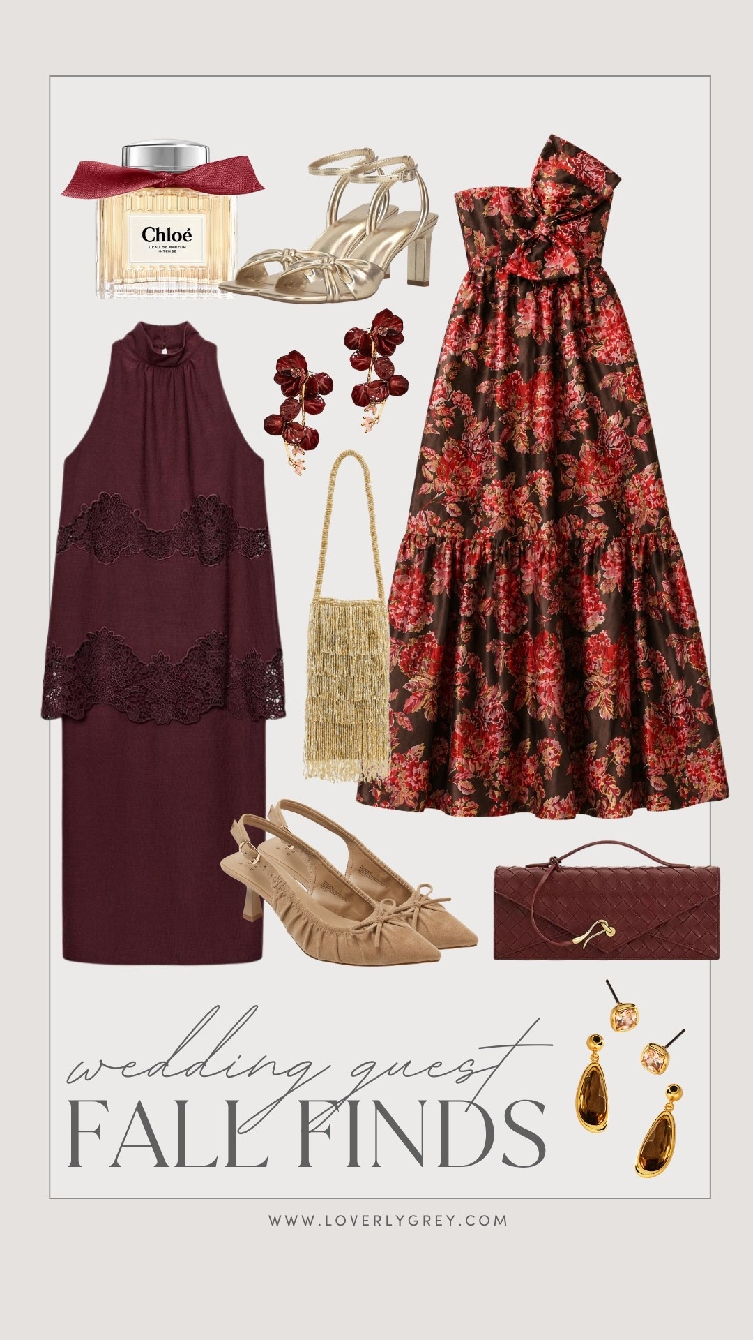 Love these looks for a fall wedding guest outfit! These dresses are such pretty colors and the accessories add a perfect finish 

Loverly grey, fall wedding guest dresses, floral fall formal dress, Zara burgundy midi dress, what to wear to fall wedding autumn

#LTKSeasonal #LTKWedding