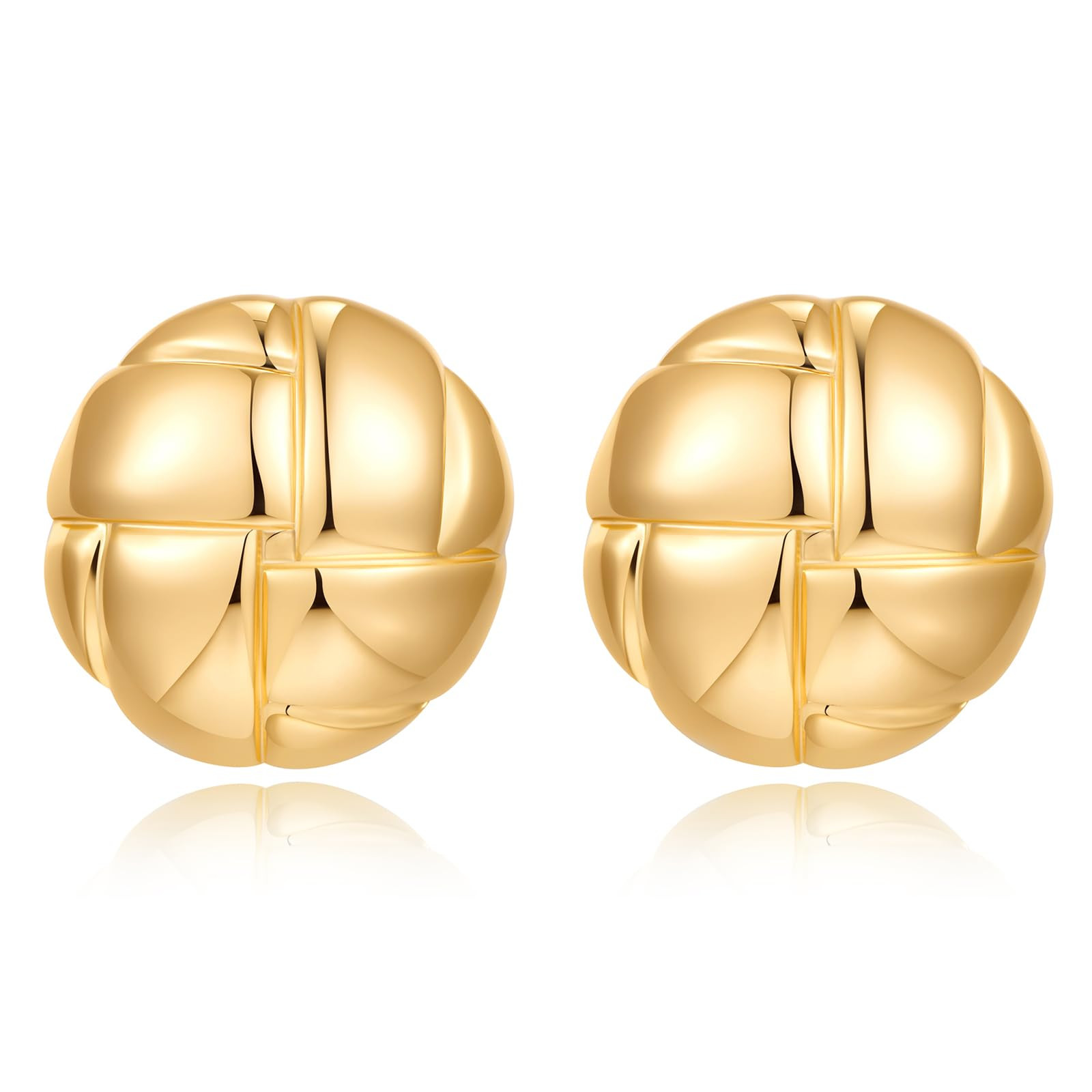 Polished Round Stud Earrings Gold Button Stud Earrings for Women Birthday Party Gift|The polished... | Walmart (US)