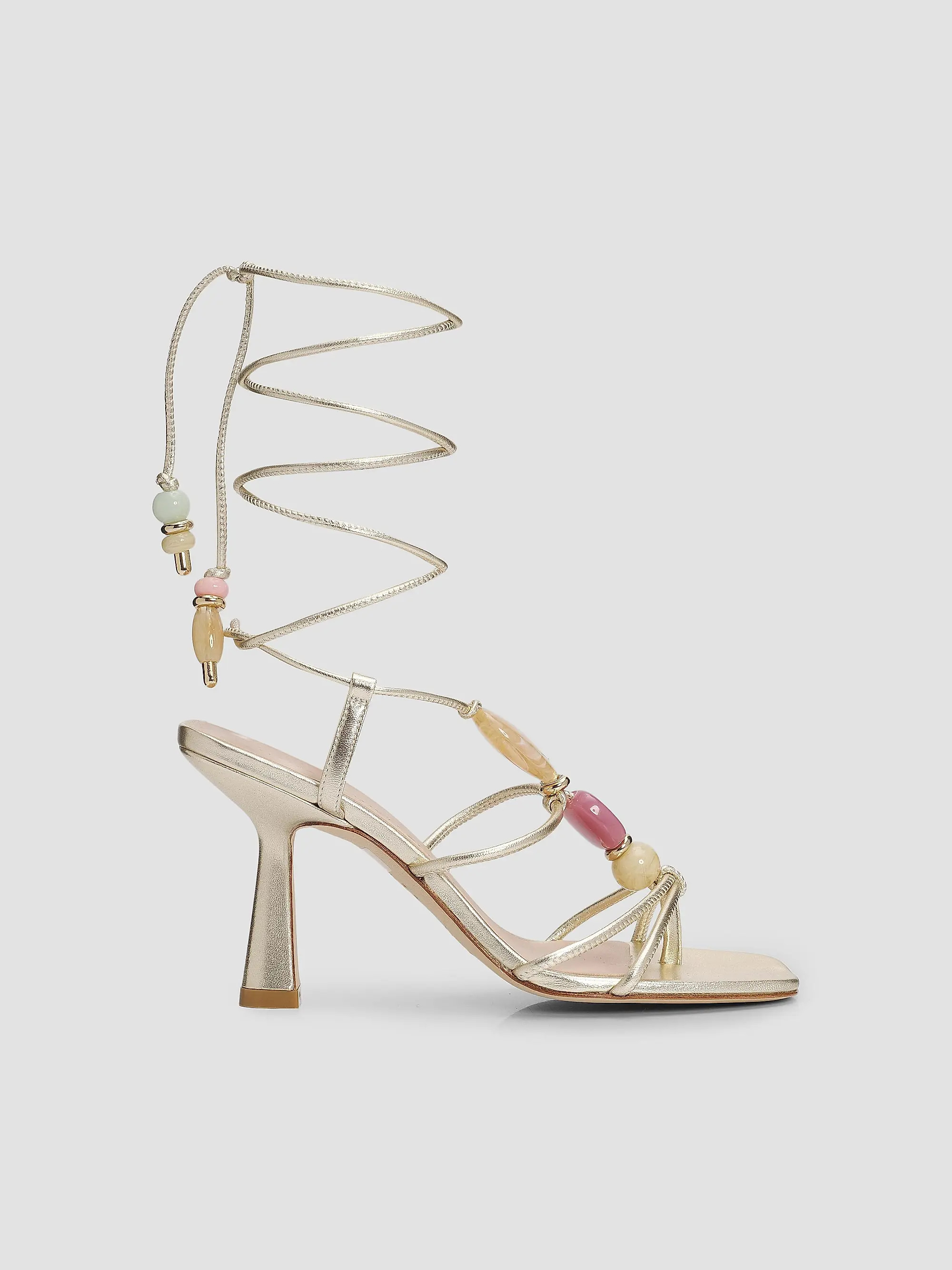 Majorca 85MM Beaded Ankle-Wrap Sandals | Saks Fifth Avenue