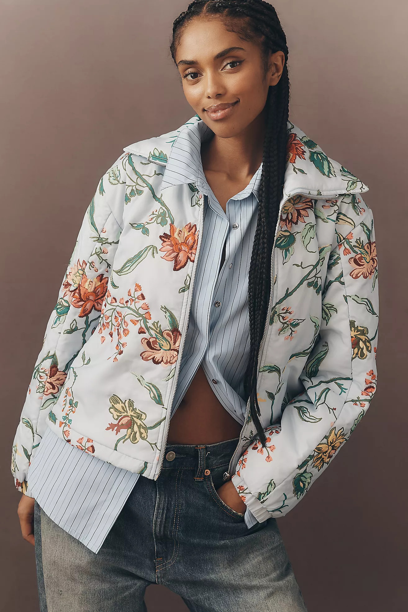 The Dahlia Floral Bomber Jacket | Anthropologie (US)
