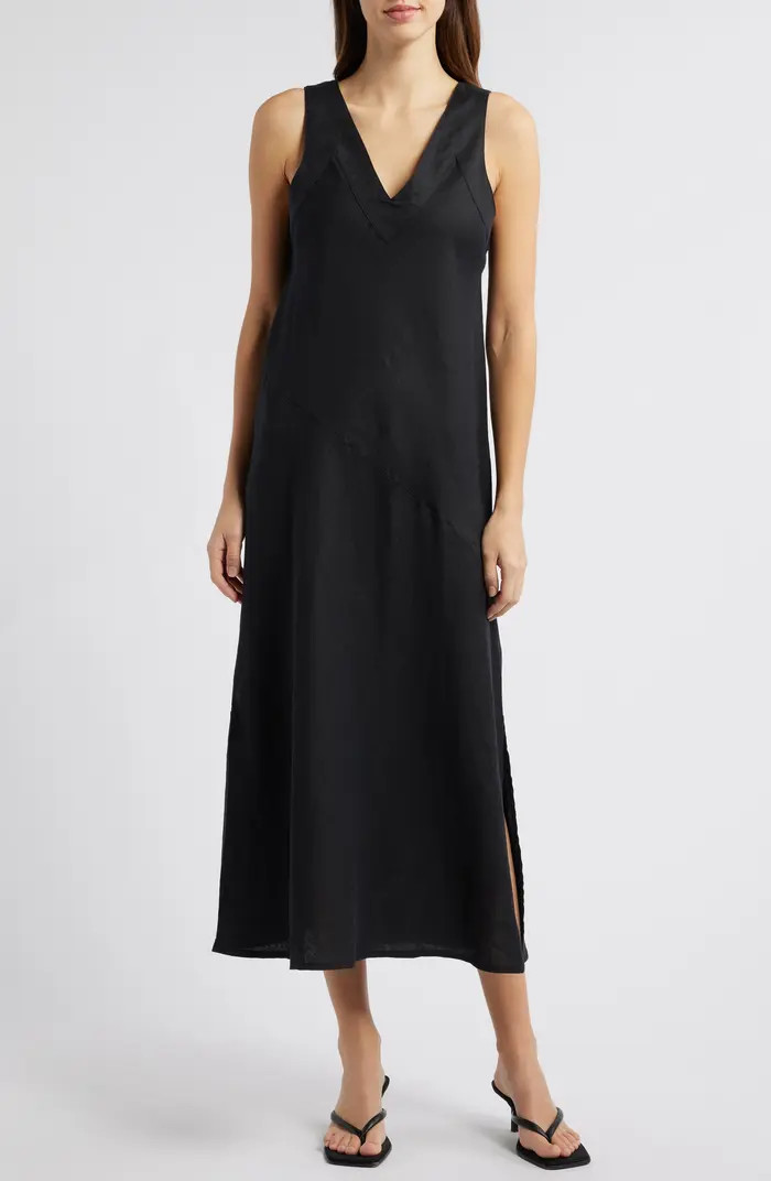Asymmetric Sleeveless Linen Dress | Nordstrom