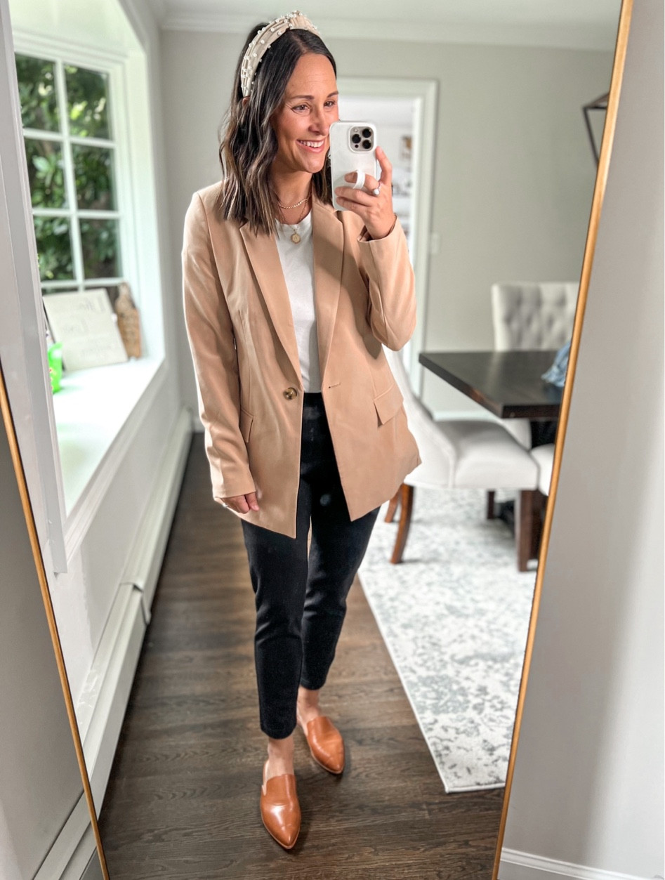 Teacher outfit by a teacher 👩🏻‍🏫 XS in all time fav blazer. Pants size 4. Bodysuit medium. 

Teacher style. Work outfit. Workwear. Affordable style.

#LTKFind #LTKworkwear #LTKunder50
