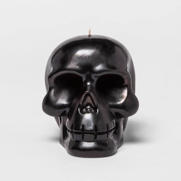 Black Metallic Bleeding Skull Halloween Candle - Hyde & EEK! Boutique™ | Target