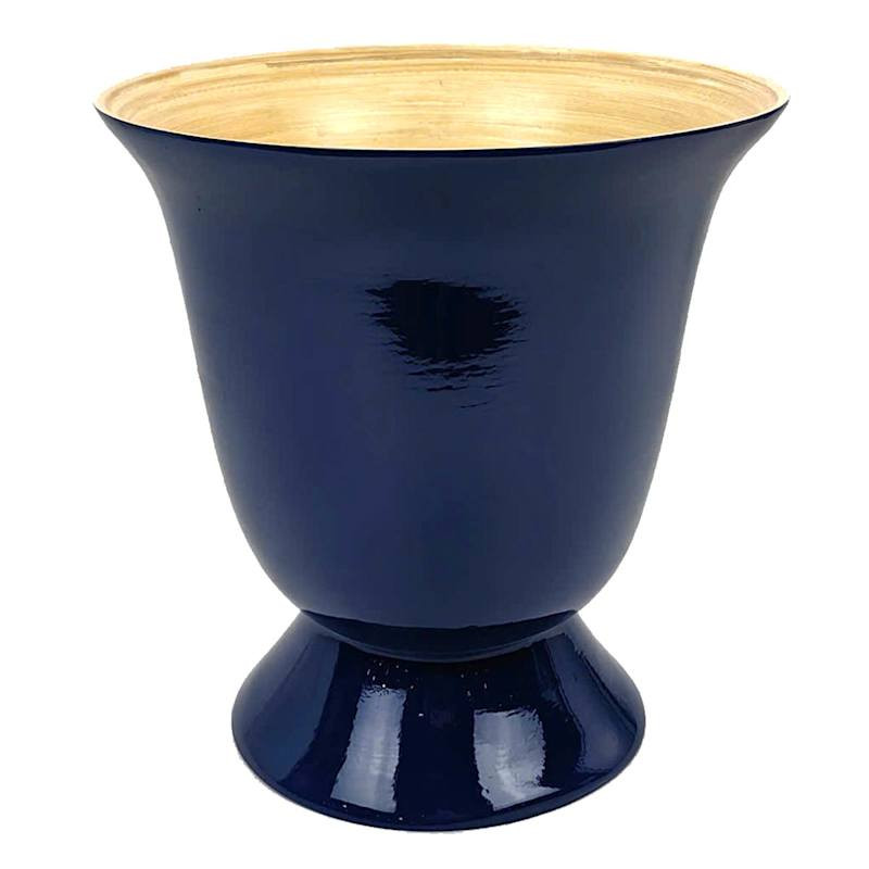 Navy Blue Bamboo Ginger Urn, 9.5" | At Home