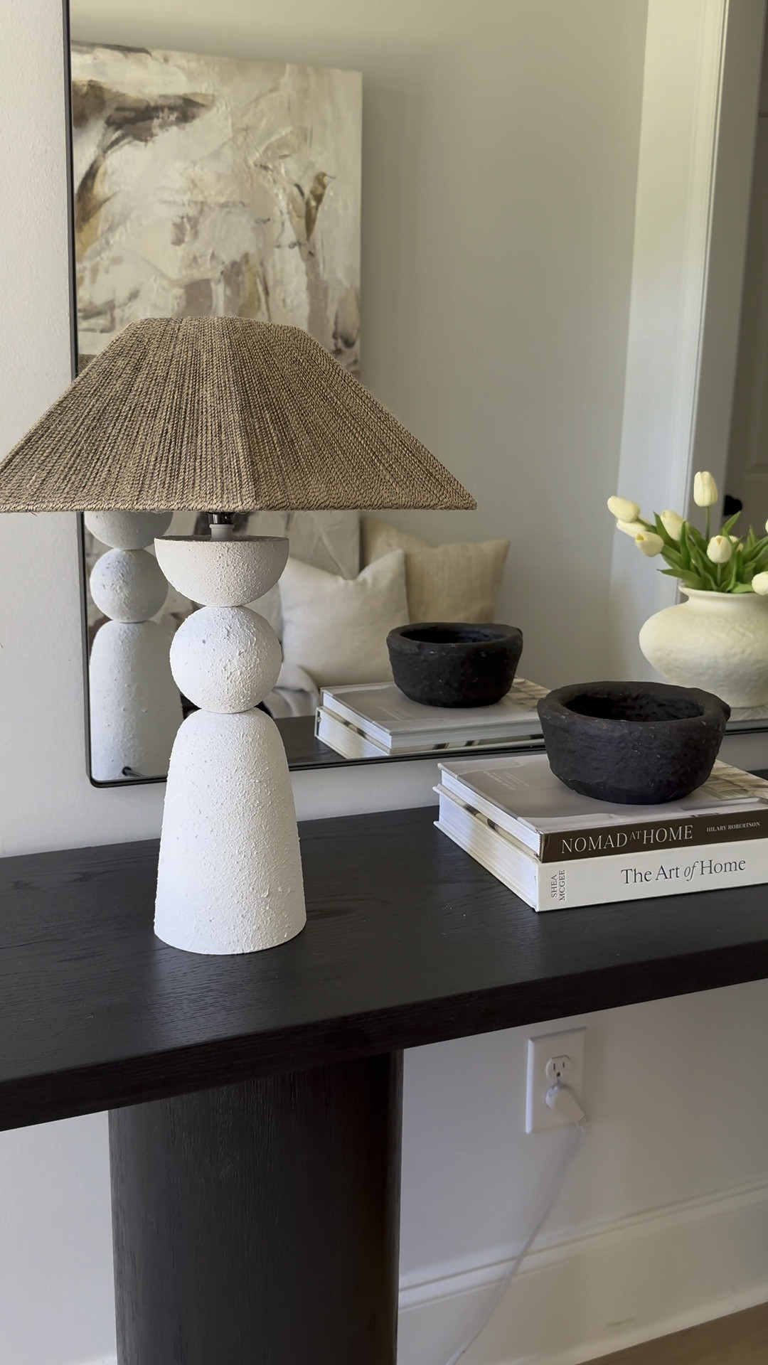 My new organic modern lamp is EVERYTHING! The shape, textures, height - all of it is so so good!

Entryway Styling, narrow entryway, organic modern style, no shed jute rug, tulips, flowers for spring, faux flowers, rattan lamp, ceramic lamp, plaster lamp, plaster home decor

#LTKHome
