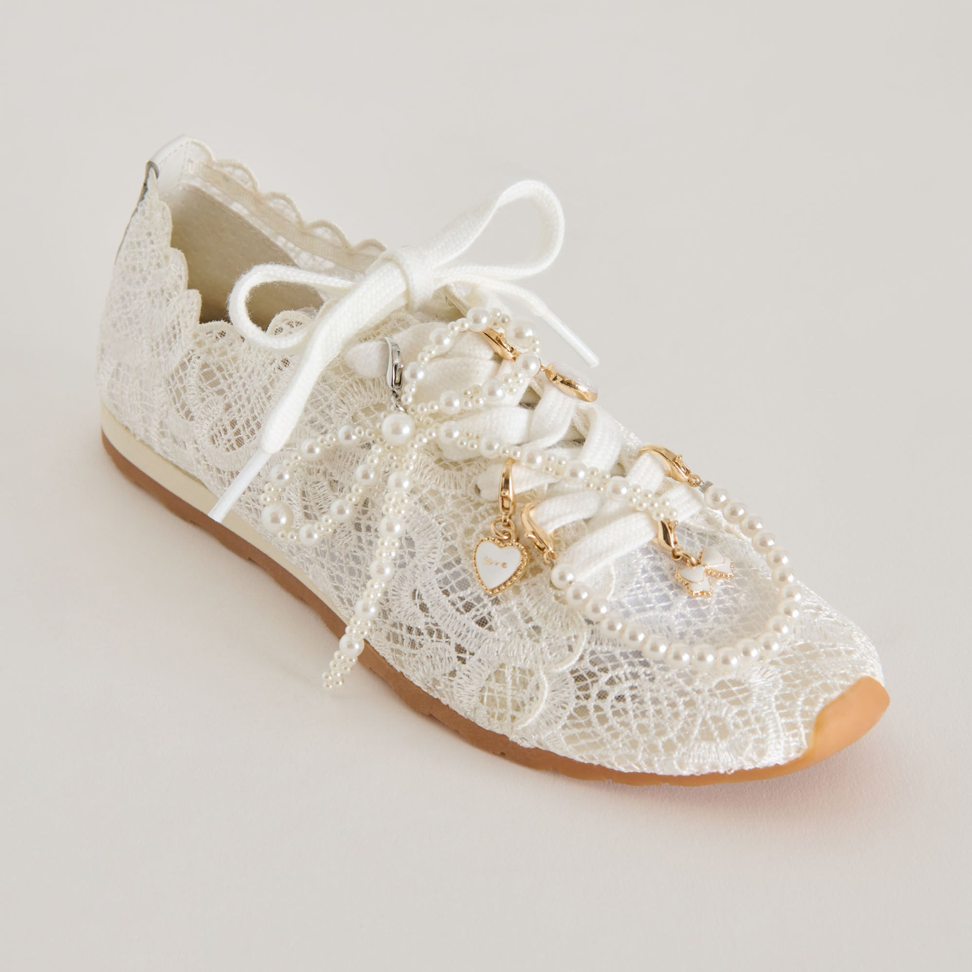 Dayana White Lace Sneakers + Pearl Charm Bundle | Dolce Vita | DolceVita.com