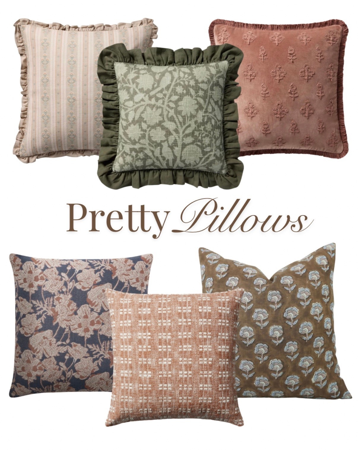 if your couch or bed feels finished but still kind of flat

throw pillows, decorative pillows, ruffle pillows, floral pillows, patterned pillows, and neutral pillow covers are all linked here

mixing prints and textures is the easiest way to add depth and make a space feel more layered without changing anything else

#LTKHome