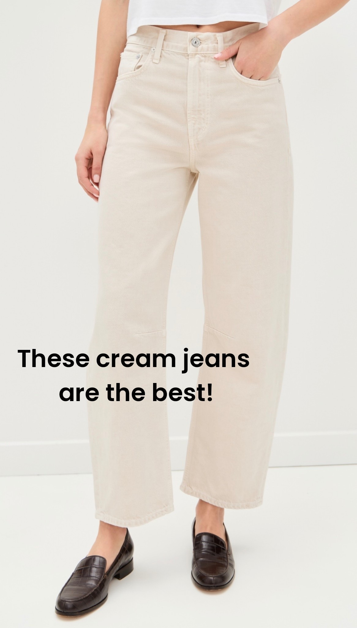 Cream jeans, white jeans

#LTKOver40 #LTKdayinmylife #LTKgrwm