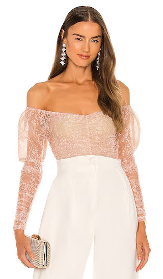 x REVOLVE Fiona Bodysuit | Baby Pink Top | Light Pink Top | Party Top | Party Tops | Revolve Clothing (Global)