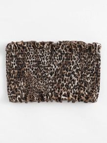 Frill Leopard Tube Top | SHEIN