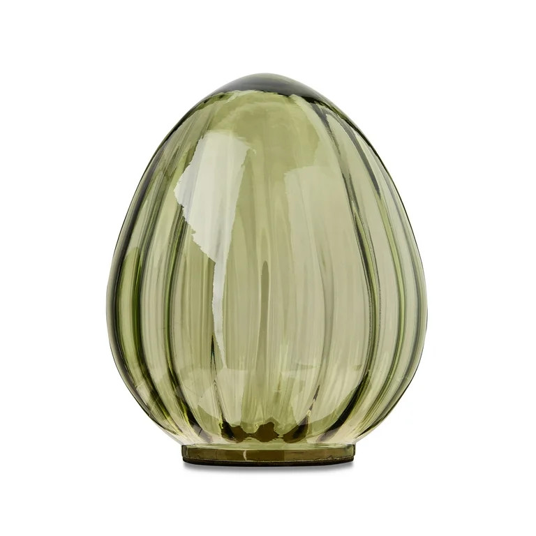 Easter Green Glass Egg Tabletop Decor, 7.25 in, by Way To Celebrate - Walmart.com | Walmart (US)