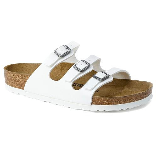 Birkenstock Florida Birko White Strap Sandal - White - 6/6.5 | HSN