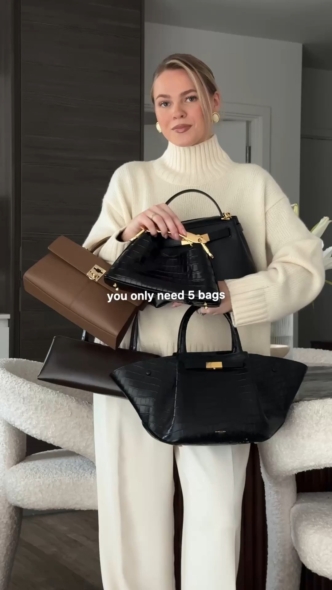 You definitely don’t need five bags - but these are my current mid-luxury favourites:


1. @demellierlondon Midi New York in black croc-effect
2. @verafied_official Vera Leather Shoulder bag in chocolate
3. @cafune.official Medium Stance in mocha
4. @parisawangny Madison Top Handle bag
5. @elleme Mini Boomerang in Black Croco Leather

#LTKeurope #LTKspring