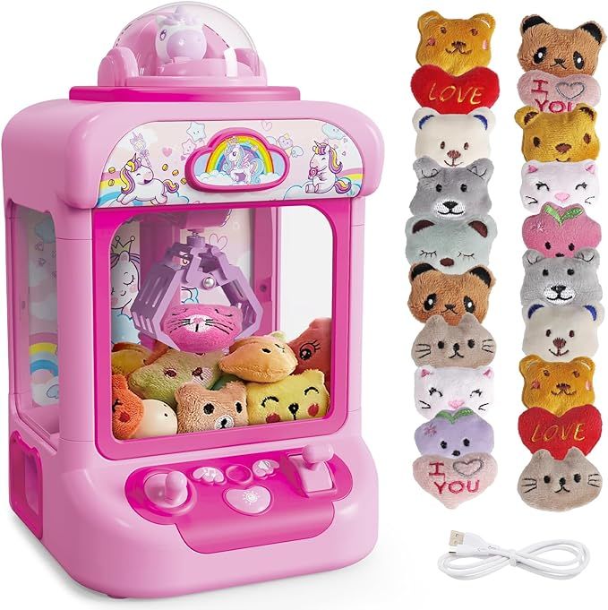 Claw Machine for Kids, Mini Vending Machine Girls Unicorn Toys, Candy Grabber Prize Dispenser wit... | Amazon (US)