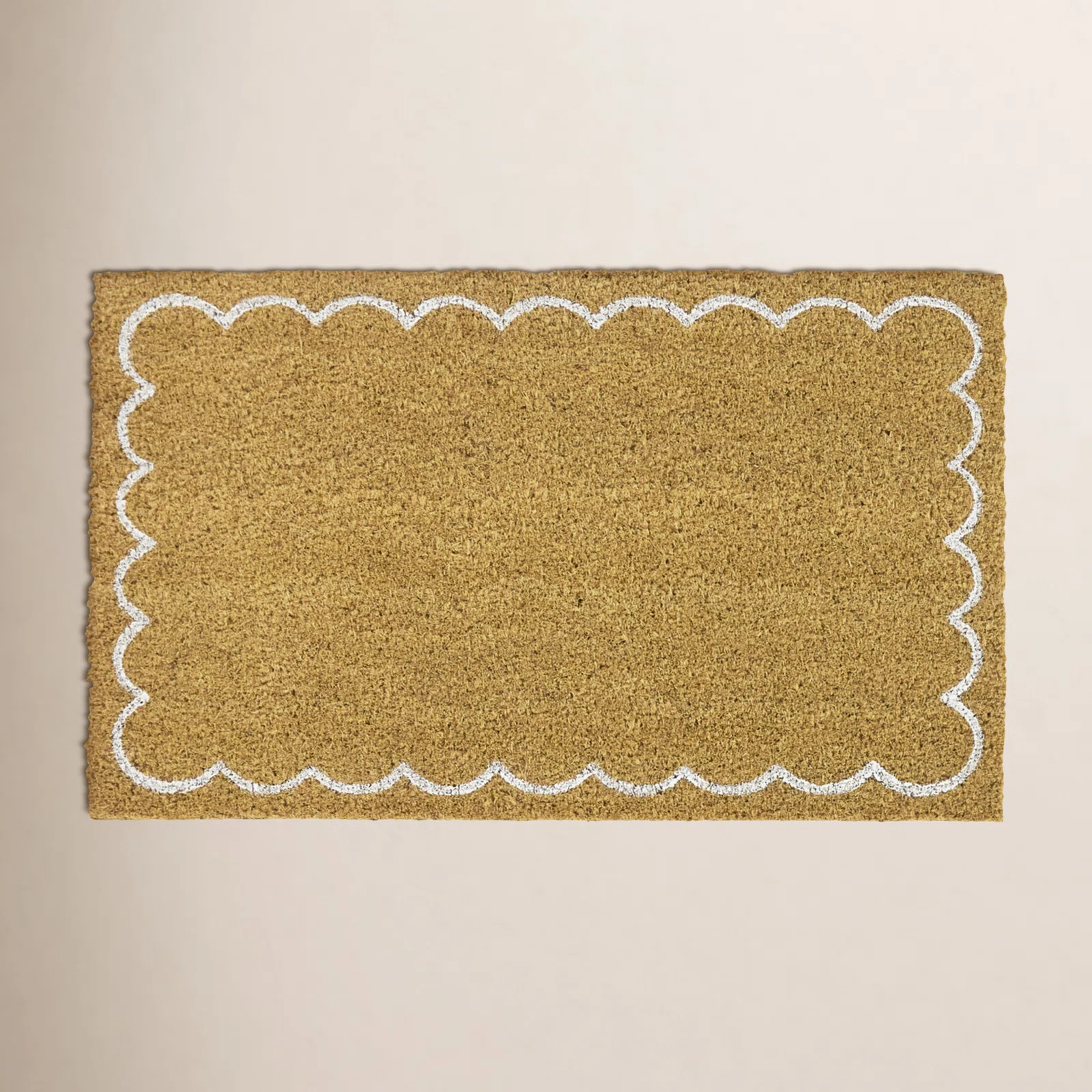 Lucie Scallop Border Tan Classic Doormat | Wayfair North America