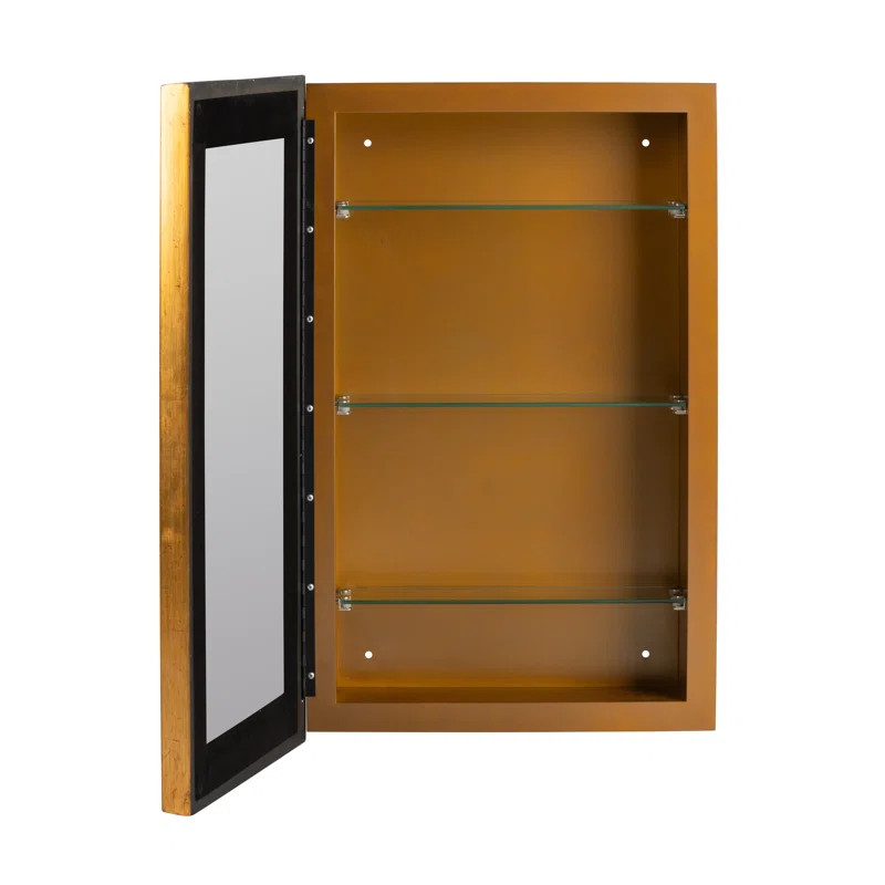 42234 18'' W 28'' H Framed Medicine Cabinet Mirror 3 Adjustable | Wayfair North America