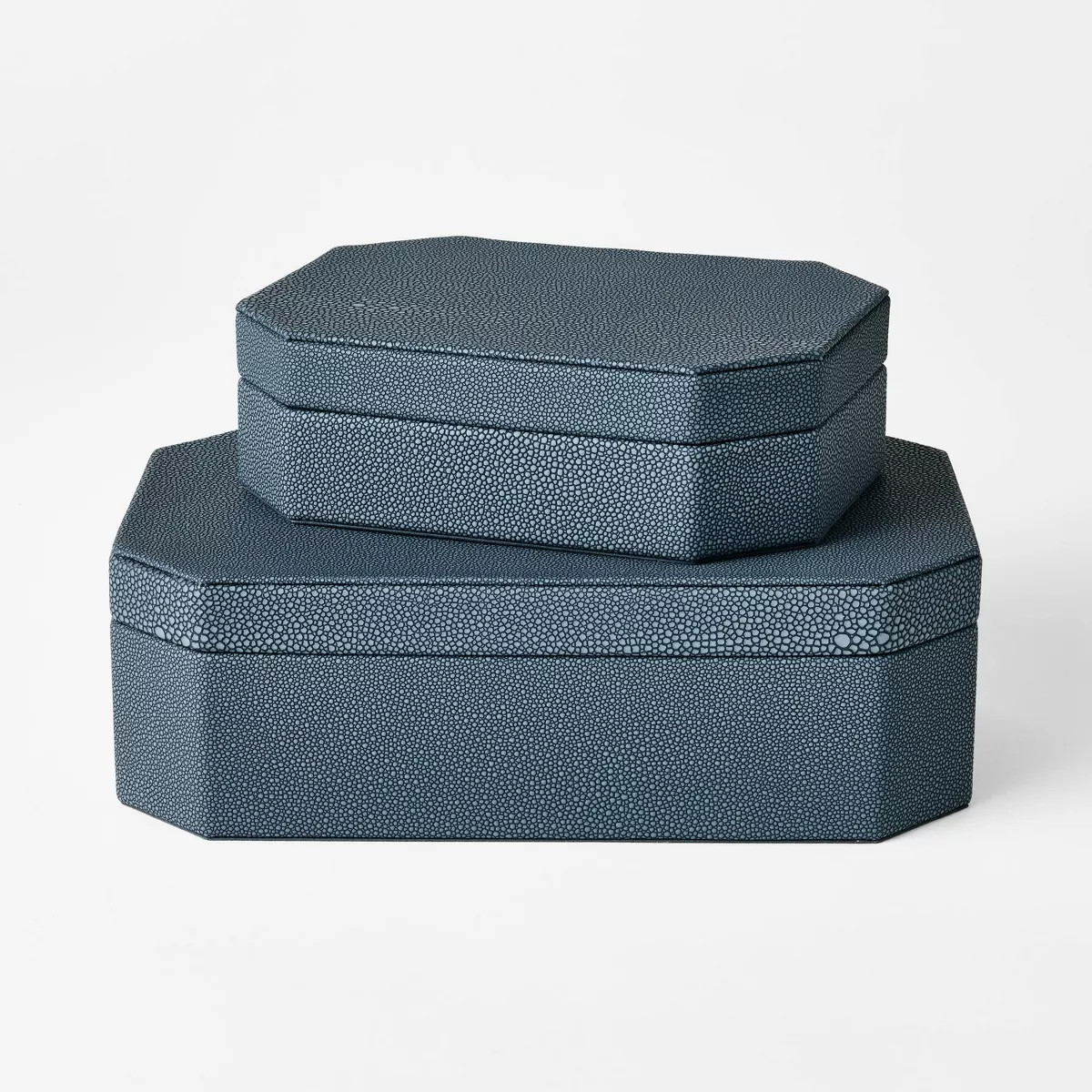 Large Faux Shagreen Box Blue - Threshold™ designed with Studio McGee | Target